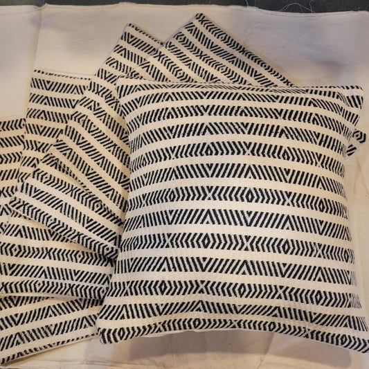 Black and White Handcrafted Cushion Covers (Set of 5)