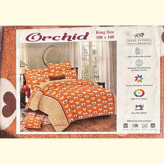 Orchid King Size Cotton Bed Sheet