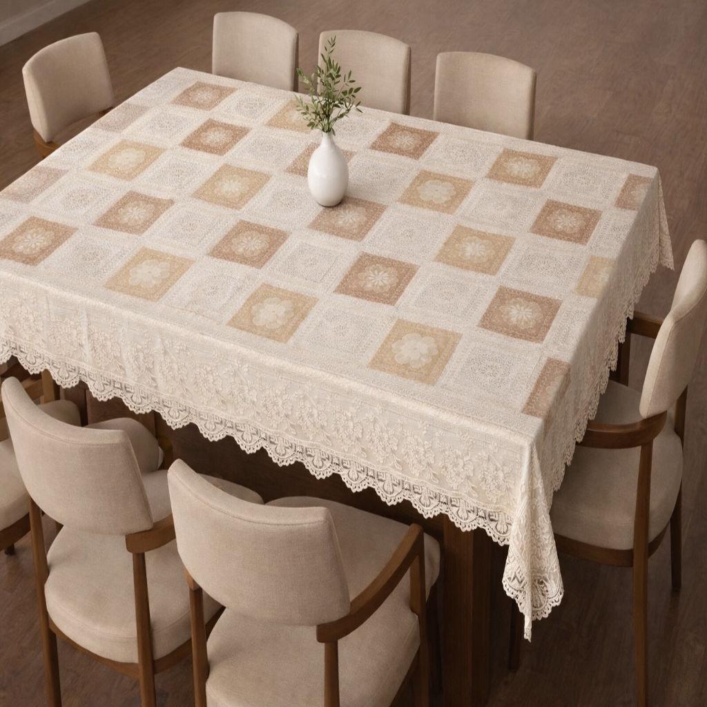 Clavyk Genava Classic Beige Lace 60x90 inch Table Mat
