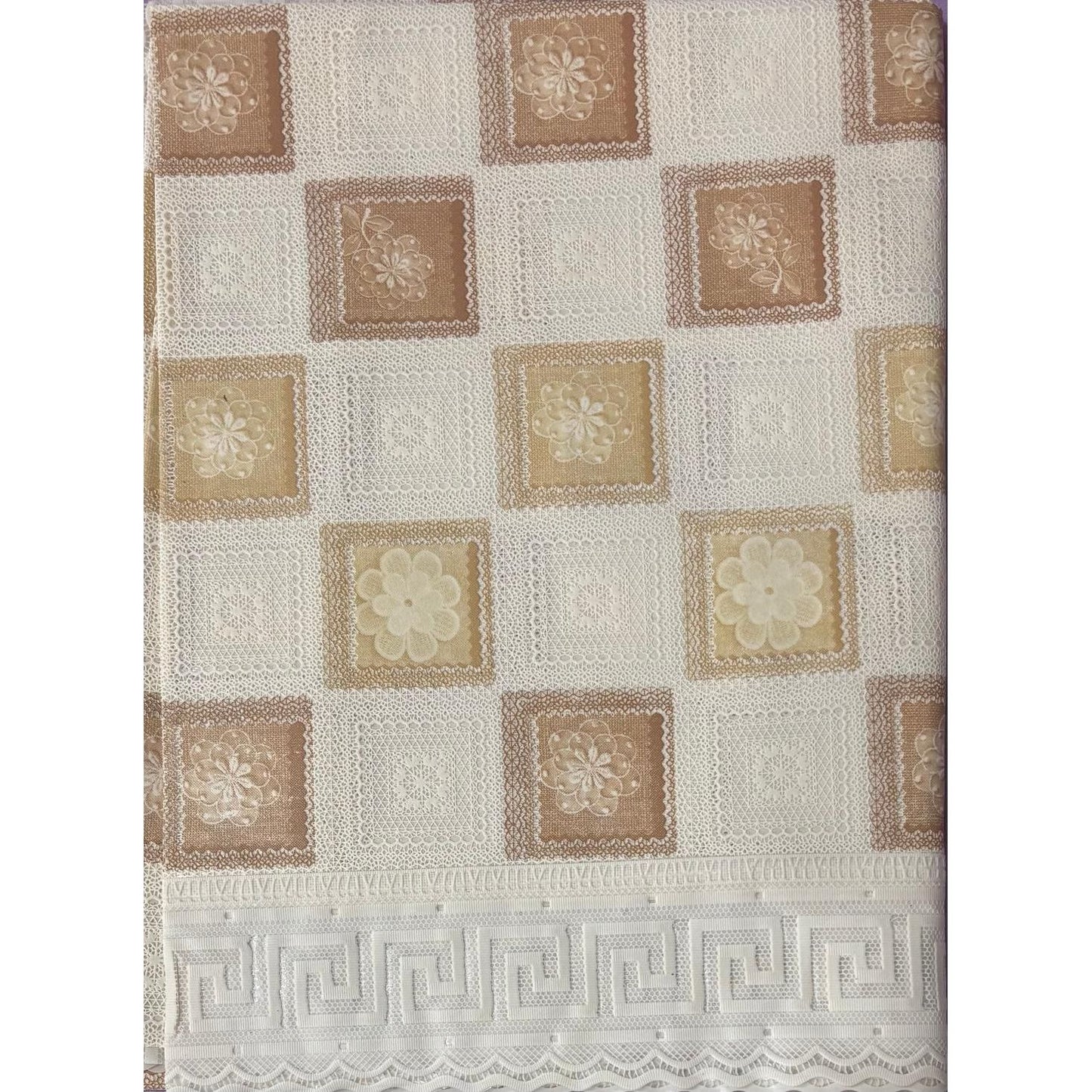 Clavyk Genava Classic Beige Lace 60x90 inch Table Mat