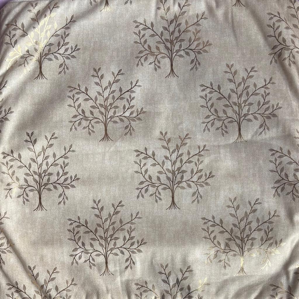 Beige and Golden Tree Designer Cushion Covers (Set of 5)