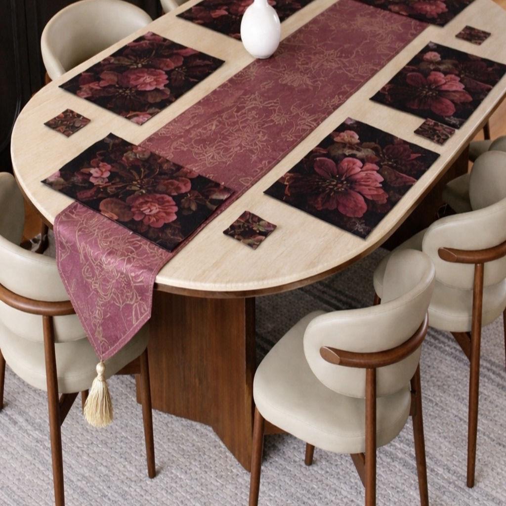 Golden Tree Pink Designer Table Runner