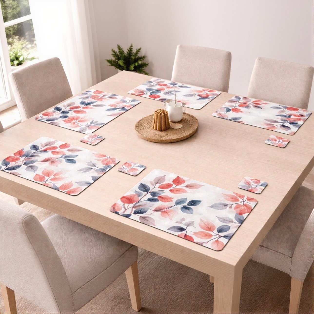 Dual Sided Flora Placemats and Coasters