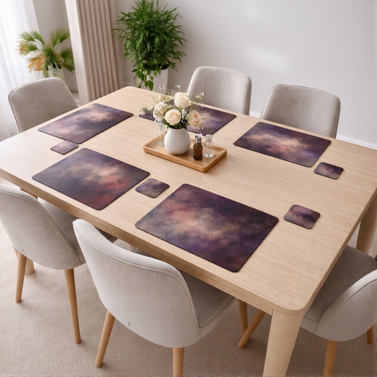 Dual Sided Flora Placemats and Coasters