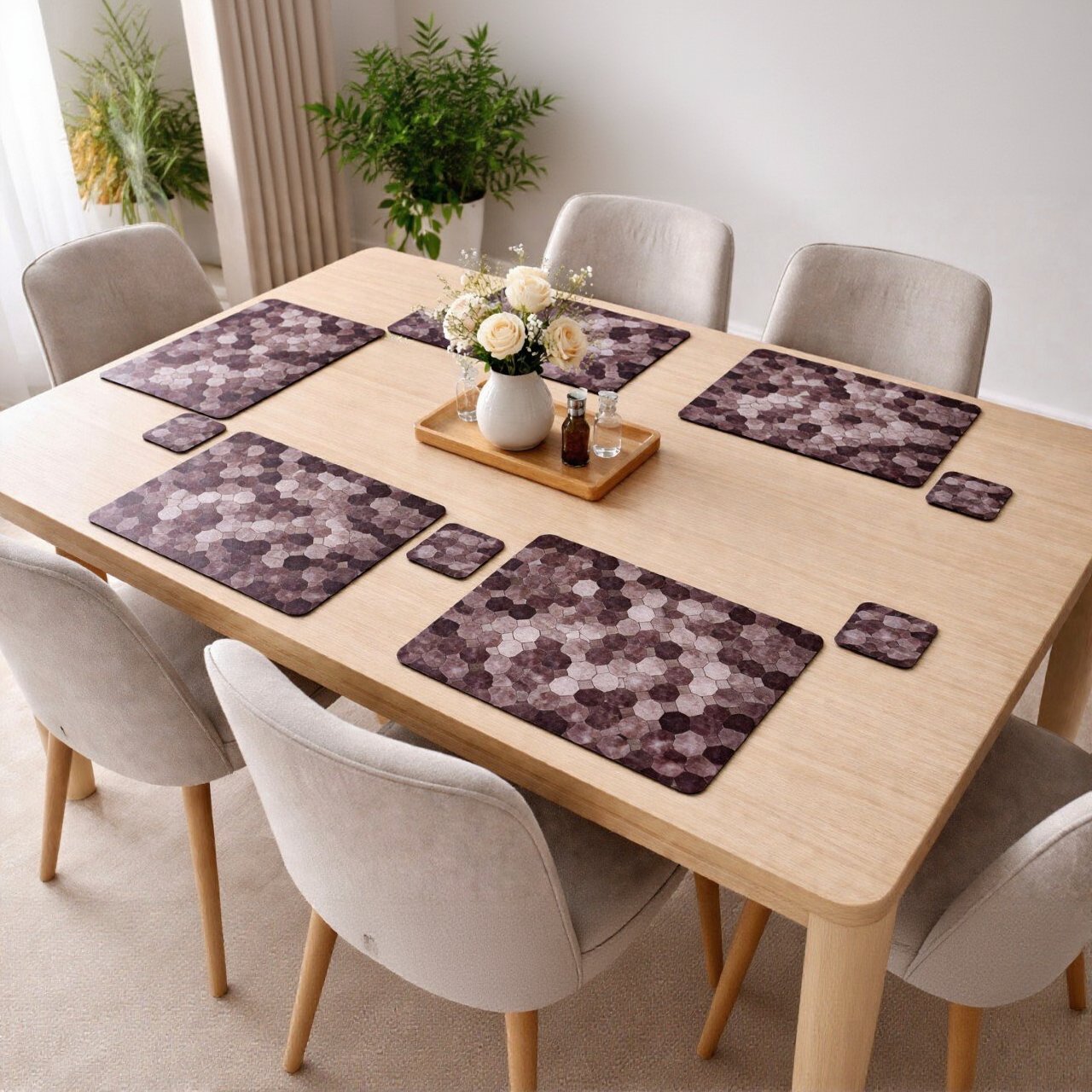 Dual Sided Flora Placemats and Coasters