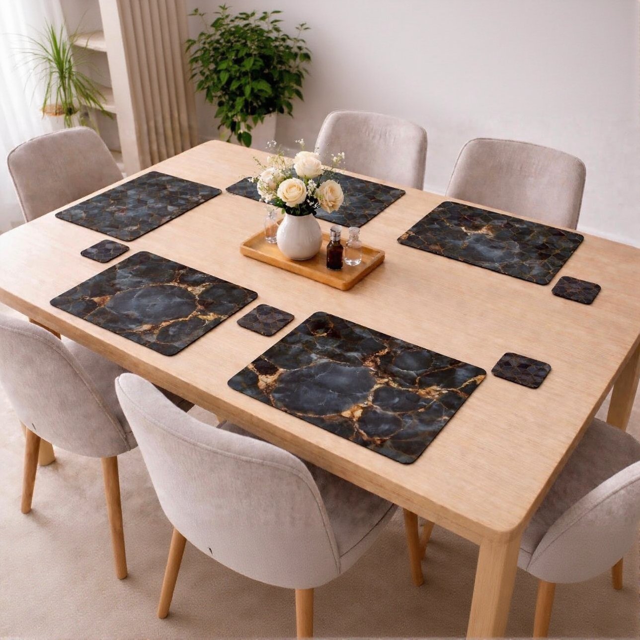 Dual Sided Flora Placemats and Coasters