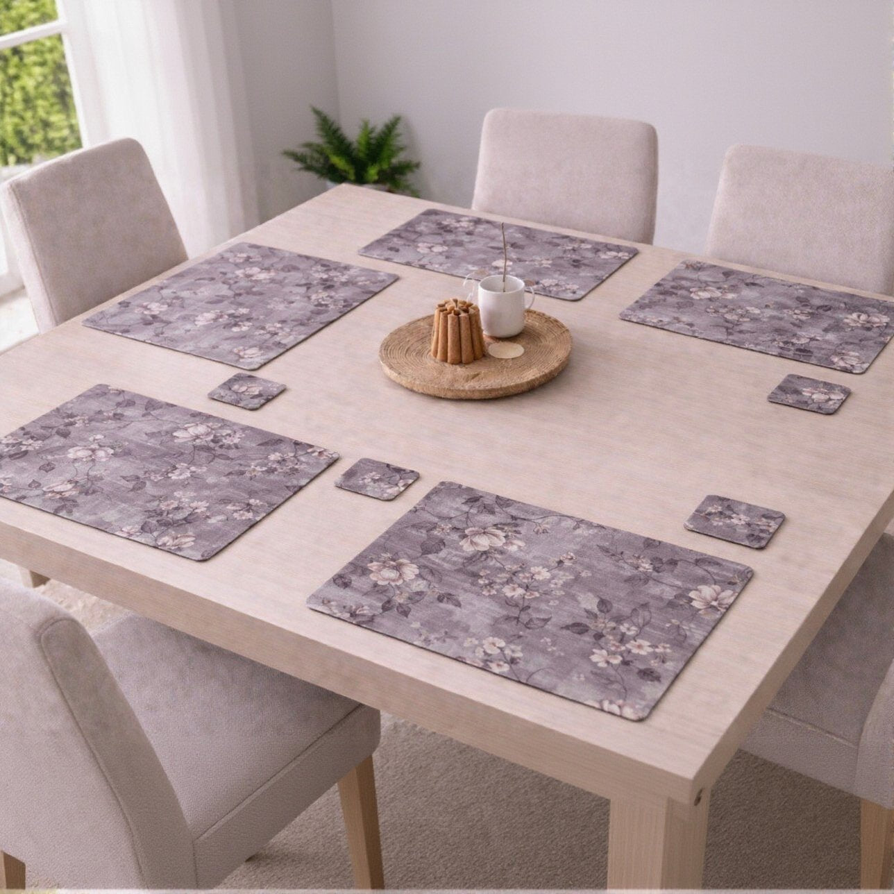 Dual Sided Flora Placemats and Coasters