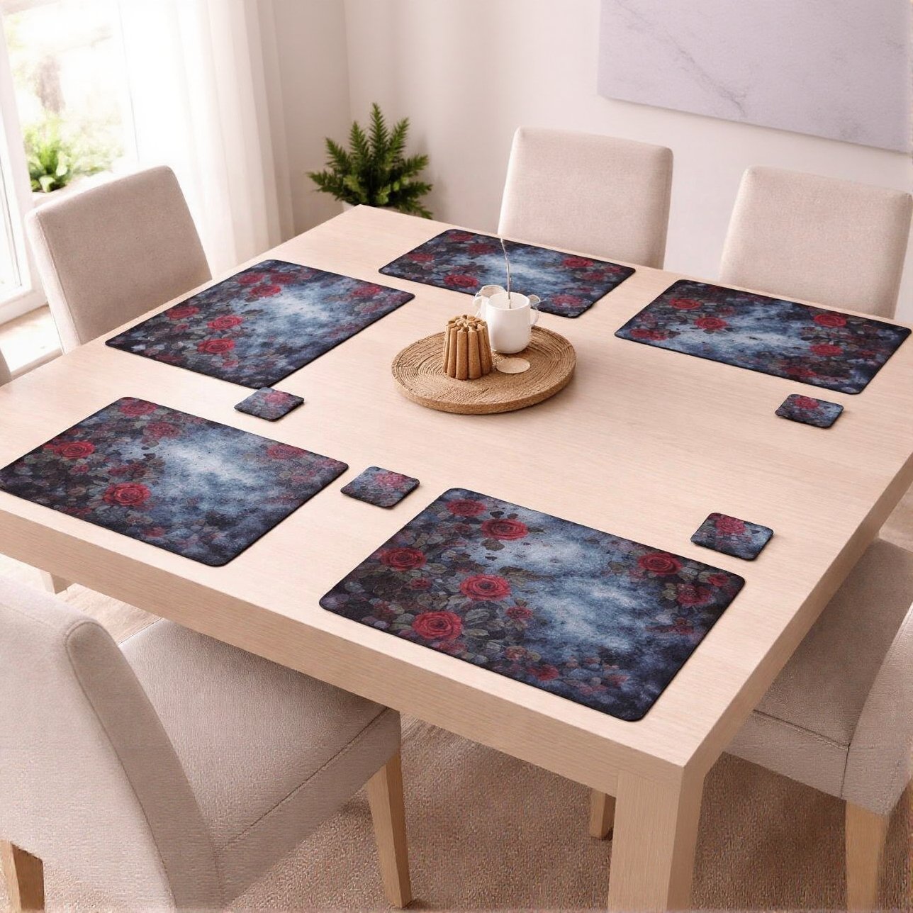 Dual Sided Flora Placemats and Coasters