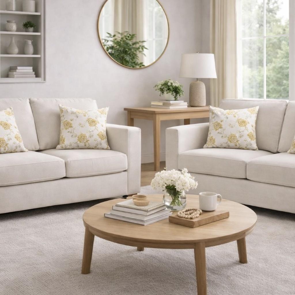 White and Yellow designed cushion covers (Set of 4)